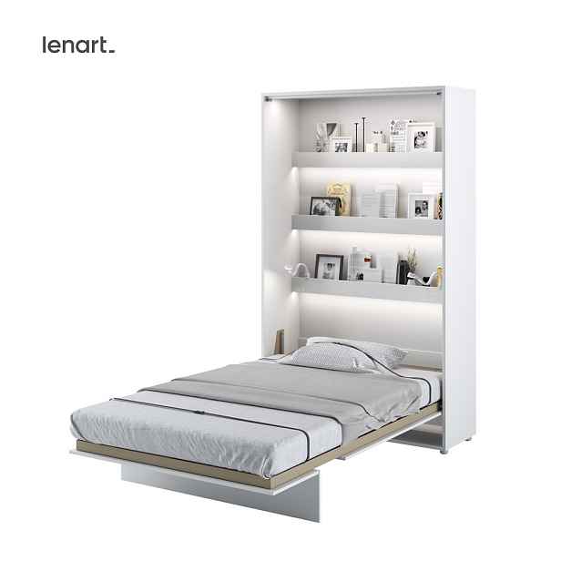 Dig-net nábytek Sklápěcí postel Lenart BED CONCEPT BC-02p bílý lesk | 120 x 200 cm