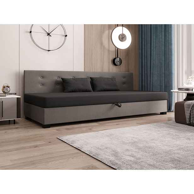 Jednolůžková postel 80x195 AJKA BIZ 2 - šedá / světle šedá