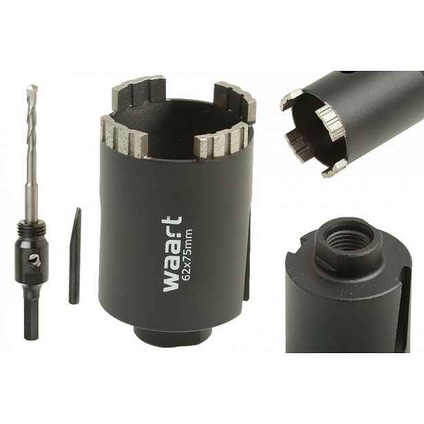 Korunkový Vrták Na Betonu Diamantový Turbo 62 mm Fréza Korunka Adaptér Hex