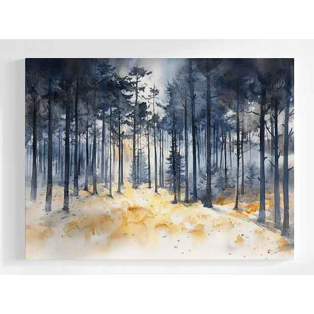 Plakát Akvarel Krajina Les Stromy Příroda 100x75