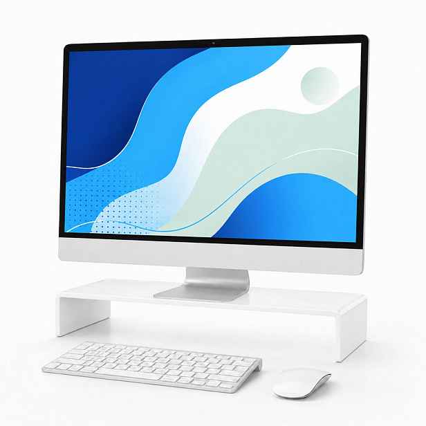 Relaxdays PODSTAVEC Bílý akryl na monitor