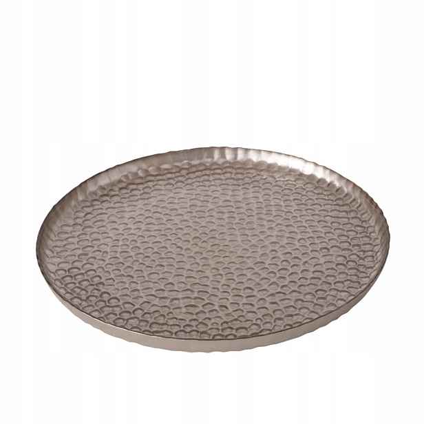 Skleněný Talíř Kulatý Zlatý S Vzorem Pro Servírování Pokrmů Rado Průměr 28 CM