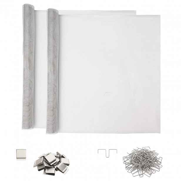 vidaXL Kryt pro světlík s klipy 2 ks 70 x 130 cm Hliník Stříbrná
