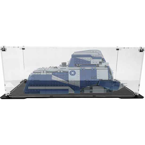 Vitrína s černou základnou pro stavebnici Lego 75435 Star Wars Transporter Mtt