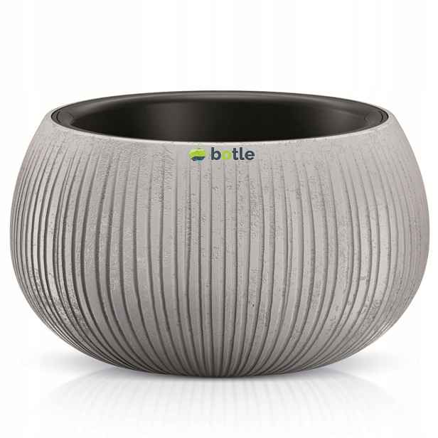 Květináč s obalem, struktura 37x22 cm Beton kulatý