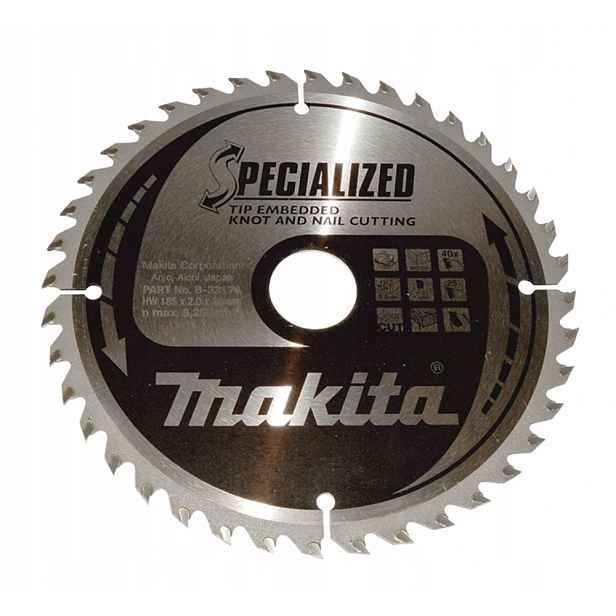 Makita Kotoučová Pila 185x30x40z Specializované Dřevo S Hřebíky A Sukami