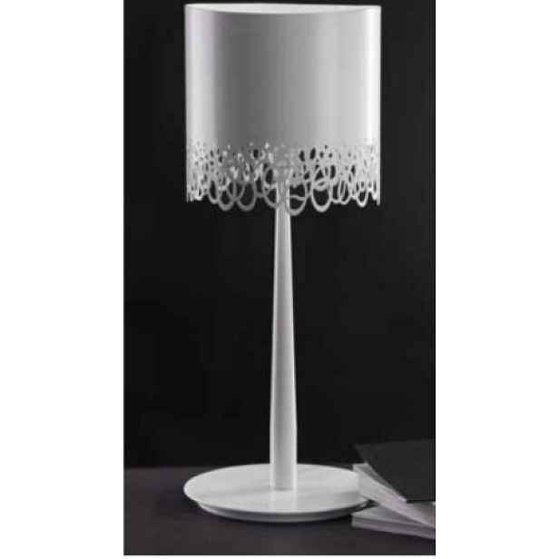 Noční lampa stolní bílá Italská Gibas loftová kovová