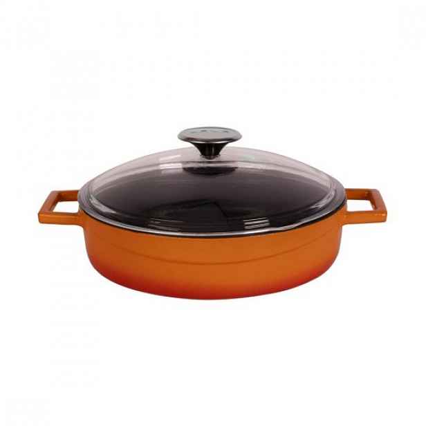 Pánev, řada "Glaze", litina, 28 cm, oranžová barva - značka LAVA