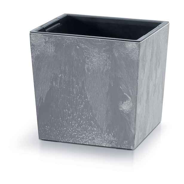Prosperplast Květináč NURBI CUBE BETON EFFECT tmavě šedý, varianta 29,5 cm