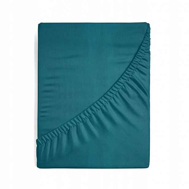 Prostěradlo Jersey tyrkysové 220x200 +30 cm pletenina bavlna s gumičkou
