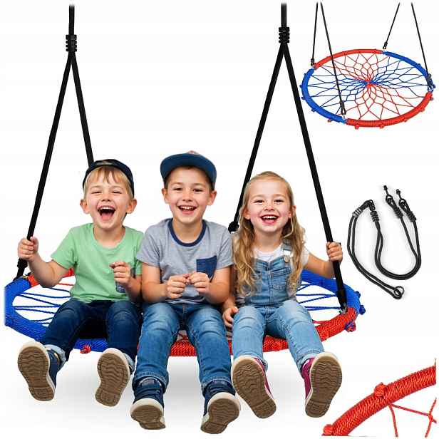 Houpačka houpací hnízdo Swingo 95 cm modro-červená
