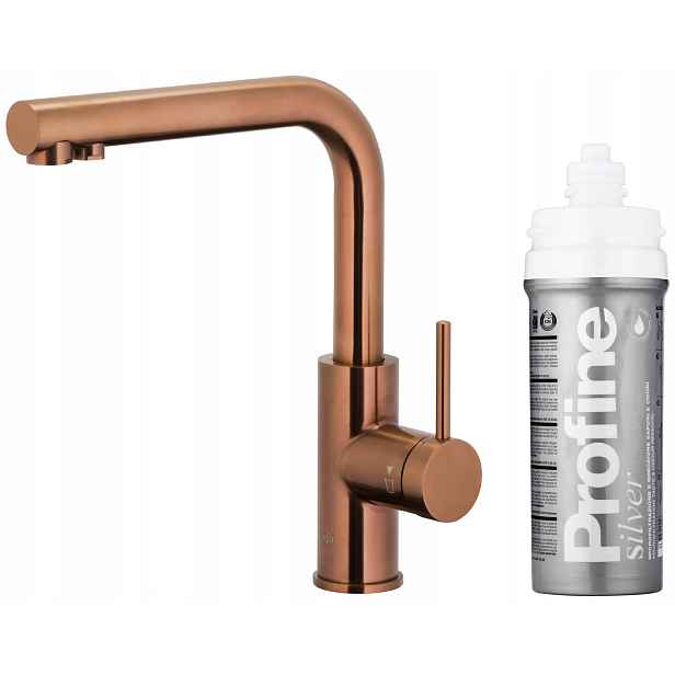 Kuchyňská baterie Kfa Duero Pure Basic Profine Silver S, kartáčovaná růžovo-zlatá