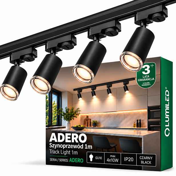 Sada kolejnicová lišta 1 m 4x stropní svítidlo Led Reflektor Spot GU10