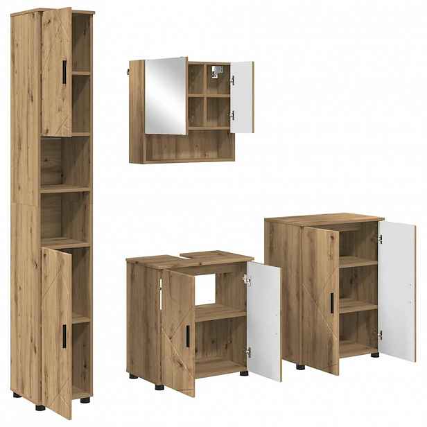 vidaXL Sada koupelnového nábytku 4 ks Artisanový dub 61 x 35 x 64 cm