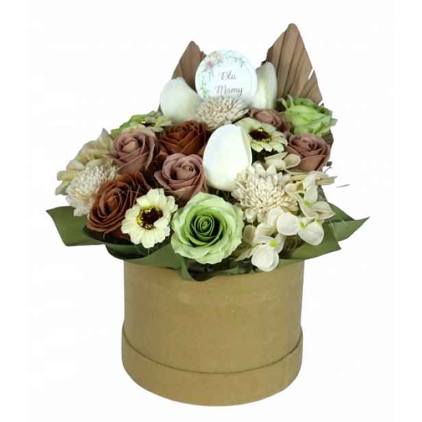 Mýdlové květiny Flower Box velurový pro maminku Den matek dárek