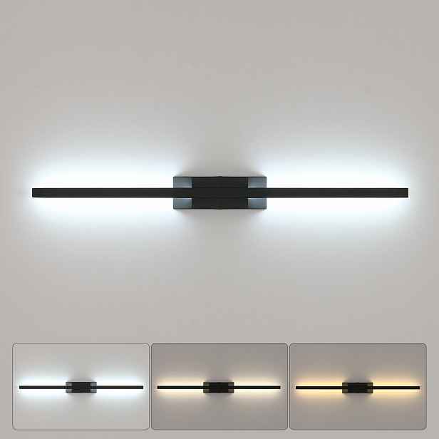 Nástěnné Led svítidlo 8W, černá lineární lampa do interiéru, 3 barvy světla