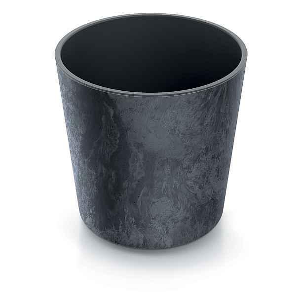 Prosperplast Květináč NURBI ROUNDED BETON EFFECT antracit, varianta 25 cm