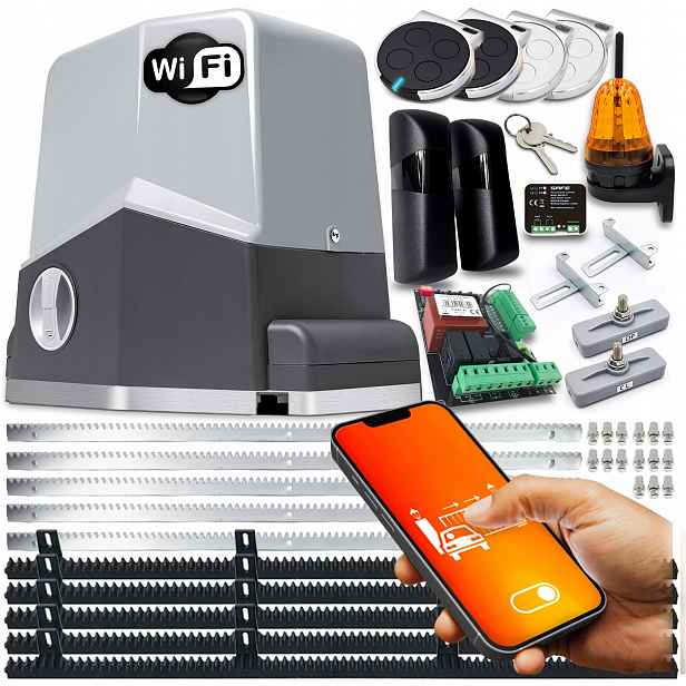 Set Pohon Pro Posuvné Brány lampa pohonu ovladače 600 kg Wifi automat