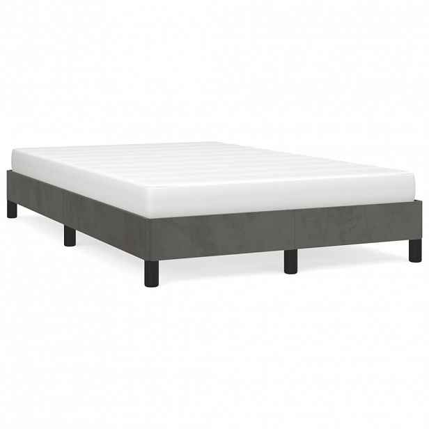 vidaXL Rám postele bez matrací tmavě šedá 120x190 cm samet
