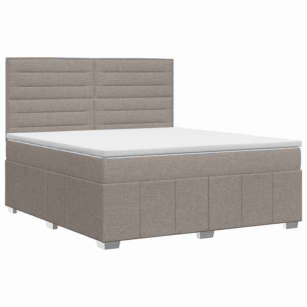 vidaXL Postel boxspring s matrací s čelo Taupe 140 x 190 cm Textil