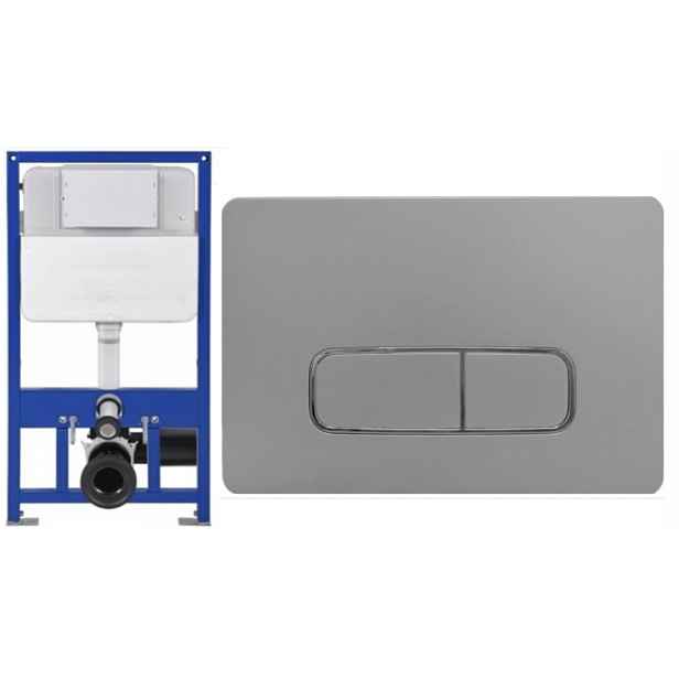Podstavec na Wc AquaTech Slim 8 cm hluboký tlačítko Moha chrom mat podložka