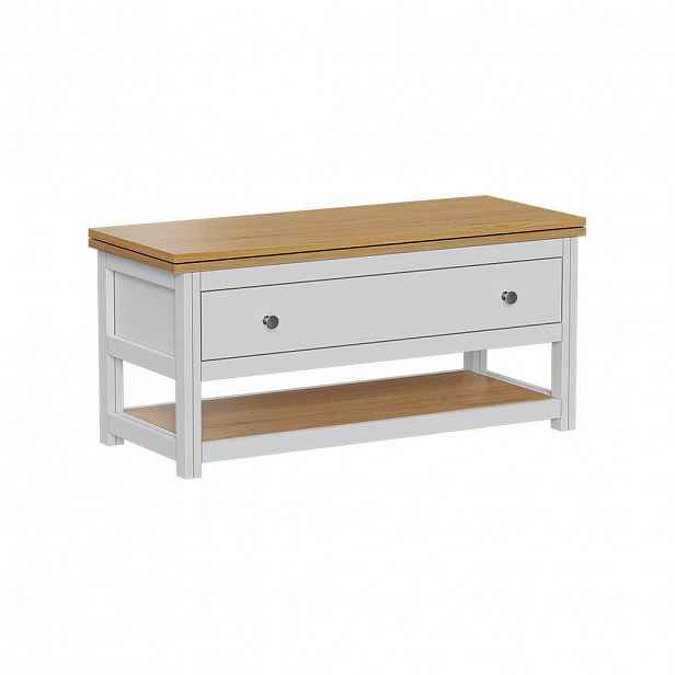 Vicco KONFERENČNÍ STŮL Vikla Bílá/dub 100 x 40 cm s rozkládací deskou stolu