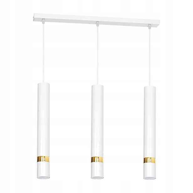 Závěsná lampa Milagro Joker MLP6082 3xGU10 bílá zlatá, nastavitelná, 60 cm