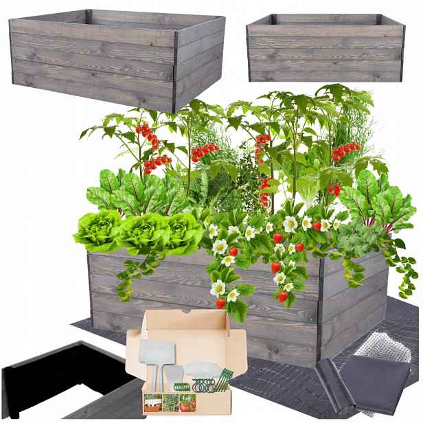 Zeleninová Zahrada záhon vyvýšený box pařeniště květináč impregnace 45x120x90