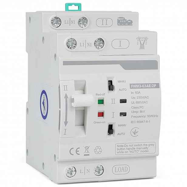 Automatický jednofázový měnič Cprosp 63 A, Din 220 V, 2P