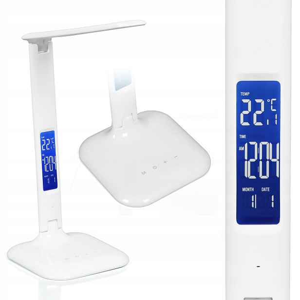 Led Stolní Lampička Hodiny Budík Teploměr 3 Barvy