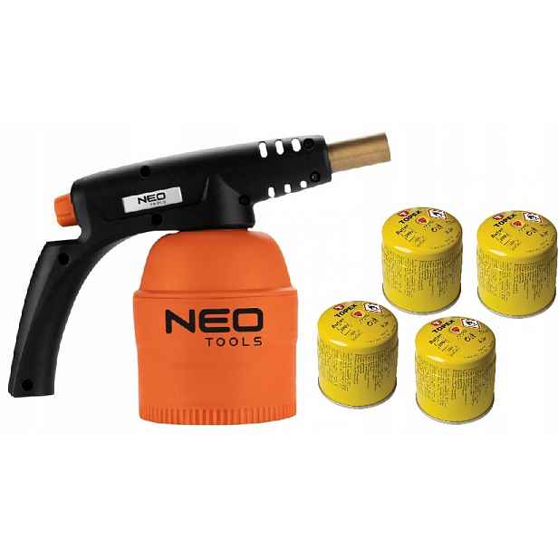 Plynová pájecí lampa Neo Tools 4 Piezo Náboje