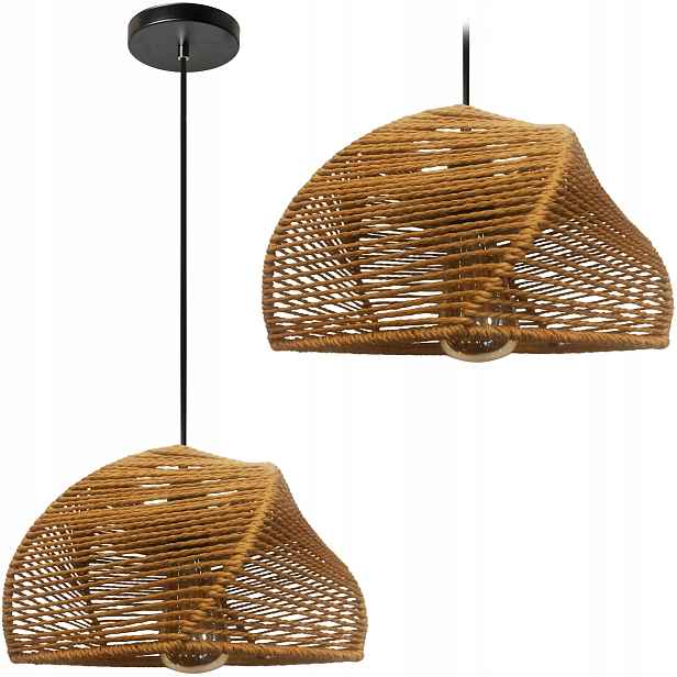 Závěsná Lampa Boho Přírodní Hnědá A Hnědá Toolight