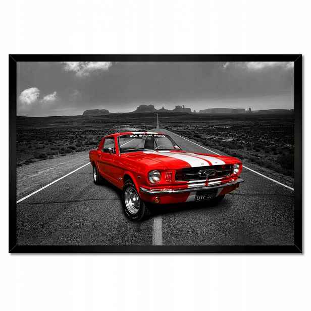 Plakáty v rámu 60x40 Červený Ford Mustang Usa