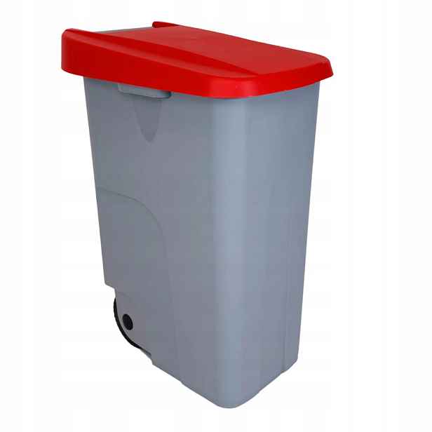 Denox odpadkový koš Reciclo na tříděný odpad 85 L, červené víko, plastový s
