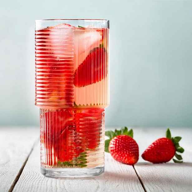 TEMU Sada sklenic, kelímků a pohárů, Glasmark , 350 ml a 400 ml, transparentní, křišťálově čisté, vysoce kvalitní, žebrované, pruhované a