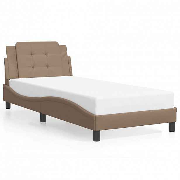 vidaXL Rám postele bez matrace Zadar cappuccino 90x200 cm umělá kůže