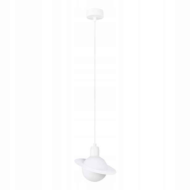 Sollux Dětská závěsná lampa planeta saturn bílá, moderní do pokoje