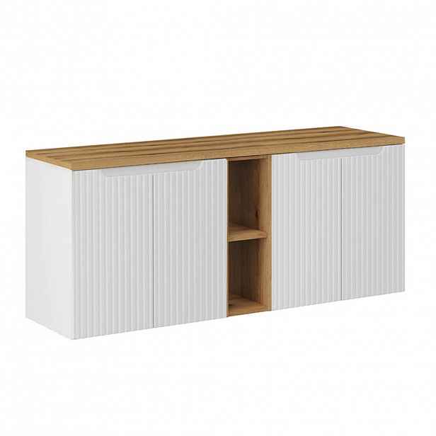 Petits-meubles SKŘÍŇKA POD UMYVADLO 140.4cm Riva Bílá a dřevo