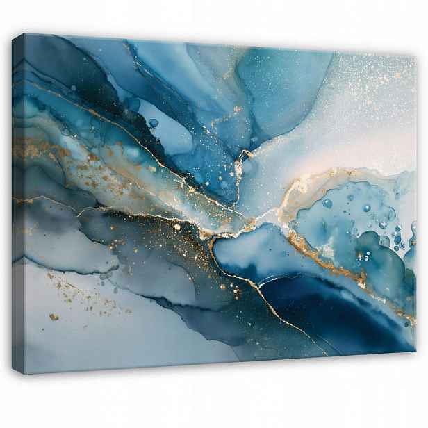 Wallarena OBRAZ na plátně Mramorová textura modrá 120x80 cm