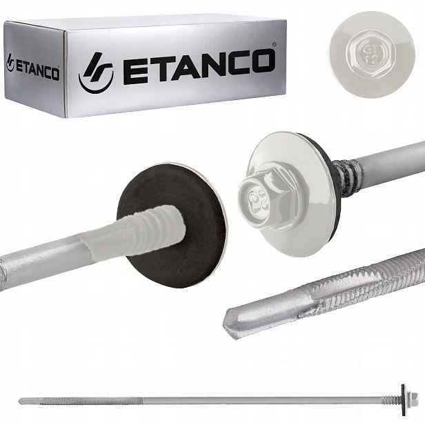 Šrouby do sendvičové desky 230 mm Ral 9010 100 ks pro kov Etanco GTR12