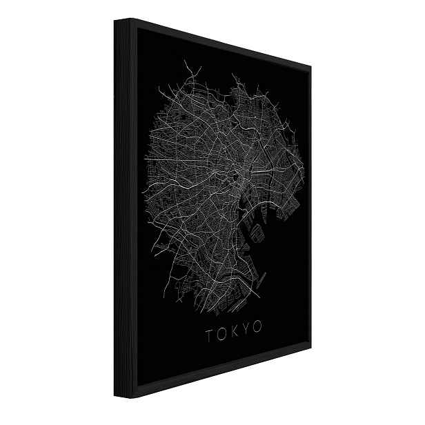3D Obraz V Rámečku Město Tokio Ulice Černobílá Architektura Černá 120x80