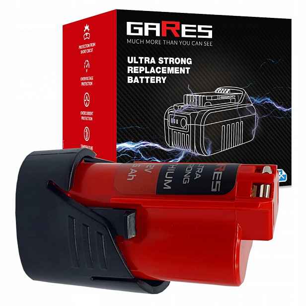 Akumulátor Gares pro Milwaukee M12 BDD-202C 2432-22 Bdd 2277-21 12V 2,5Ah