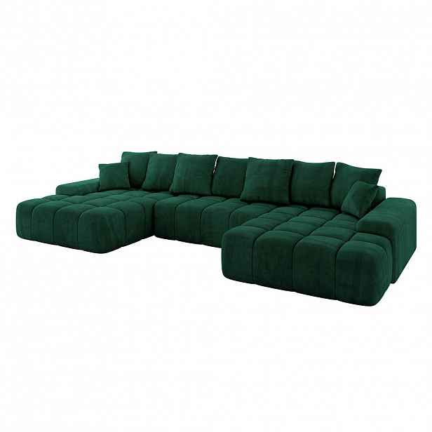 ALTDECOR SEDACÍ SOUPRAVA ENSI-U – 353 x 164 x 69 cm – tmavě zelená