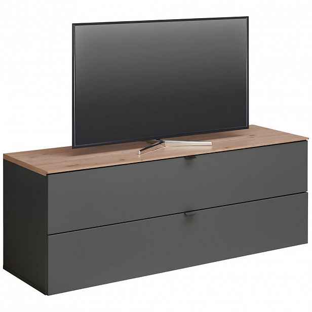 Hom`in KOMODA POD TELEVIZI, barvy grafitu, dub artisan, 140/62/44 cm
