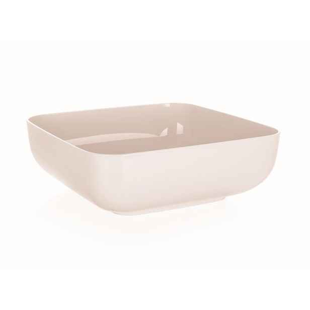 miska 3,0l, 23x23x 7,8cm,AMIENS, čtv.,krém.plast