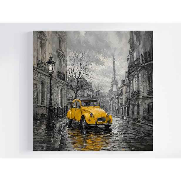 Obraz Na Plátně Canvas Město Francie Paříž Ulička Žluté Auto 60x60
