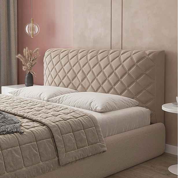 Přikrývka na čelo postele Prošívaný potah na opěradlo postele 220 cm Béžová