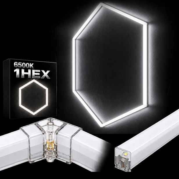 Stropní Svítidlo Hexagon 1 Led bílý 92x79 Cm 42W showroom studio výkonný 6500K