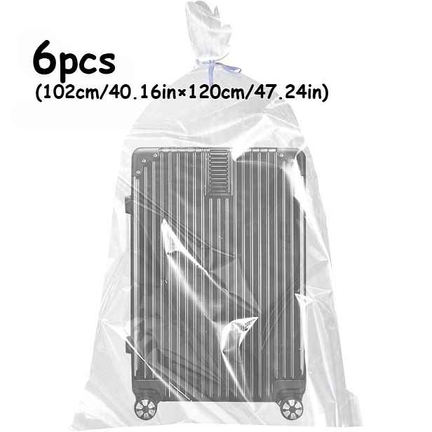 TEMU 6 ks/4 ks Velké průhledné plastové tašky, "40.16In .24In", Velké úložné tašky, Opakovaně použitelné obří extra velké tašky na zavazadla pro