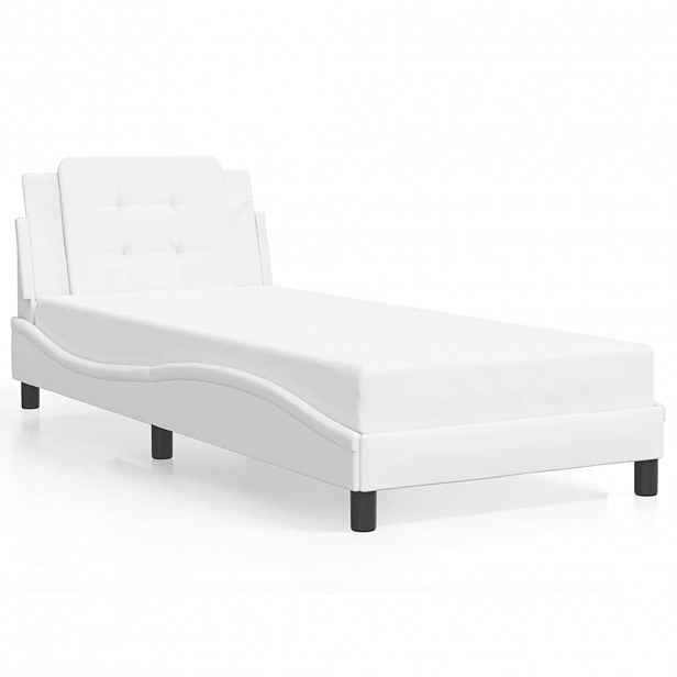 vidaXL Rám postele bez matrace Zadar bílý 100x200 cm umělá kůže